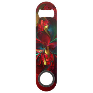 Floral moderne Art Abstrait Rouge Vert Motif #11