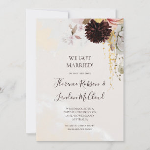 Floral moderne Faire-part Elopement aquarelle