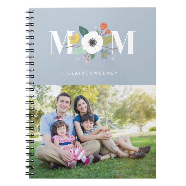 Floral Mom Journal - Dusty Blue (Devant)