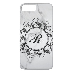 Floral Monogramme marbre iPhone 7 Coque