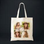 Floral Monogramme Photo Collage Sac fourre-tout pe<br><div class="desc">Cette belle conception peut être customisée à vos combinaisons de couleurs préférées. Ça fait un grand cadeau ! Trouvez des articles de papeterie et des cadeaux élégants dans notre boutique : www.berryberrysweet.com.</div>