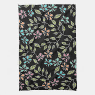 Floral multicolore coloré avec serviette de thé no