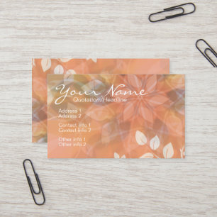 Floral Nature Orange + Logo Modèle de carte de vis