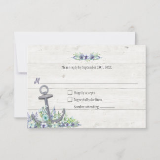 Floral Nautical Ancre Party Réponse RSVP