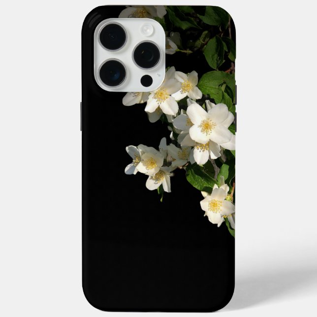 Floral noir coque iphone dur (Verso)
