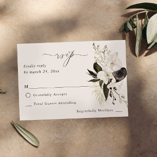 Floral noir et blanc no Repas RSVP 4