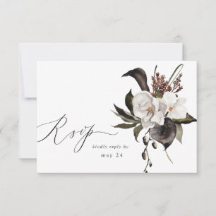Floral noir et blanc w Repas RSVP 6