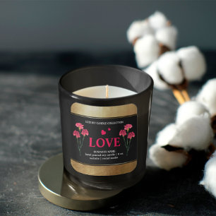 Floral Noir Rouge Et Or Étiquette de produit, Amou