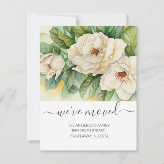 Floral Nouvelle adresse Magnolia Moving Faire-part