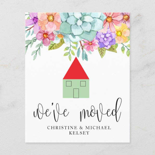 Floral Nouvelle adresse résidentielle Moving Faire (Devant)