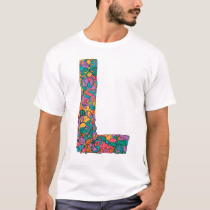 Floral or - La lettre L T-shirt