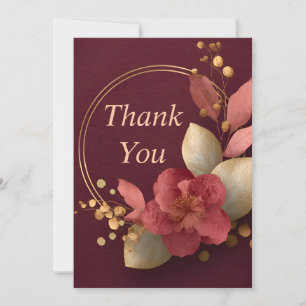 Floral or rose sur Carte de remerciements papier B