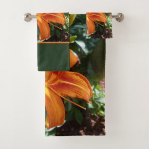 Floral Orange Daylily Photo avec bain de verdure