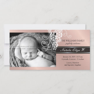 Floral Paisley Carte photo blanc