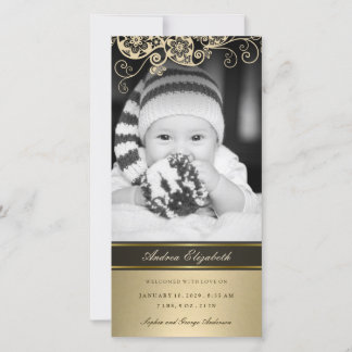 Floral Paisley Gold Carte photo