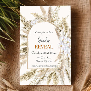 Floral Pampas Genre Reveillez Invitation