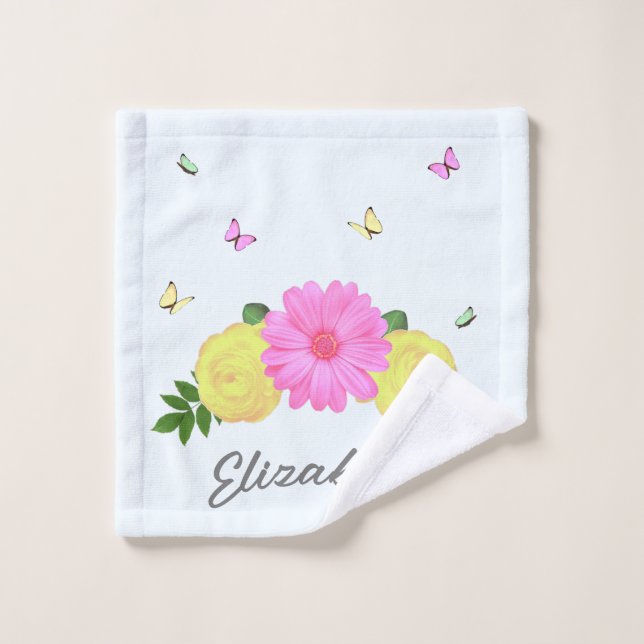 Floral papillon (Gant de toilette)