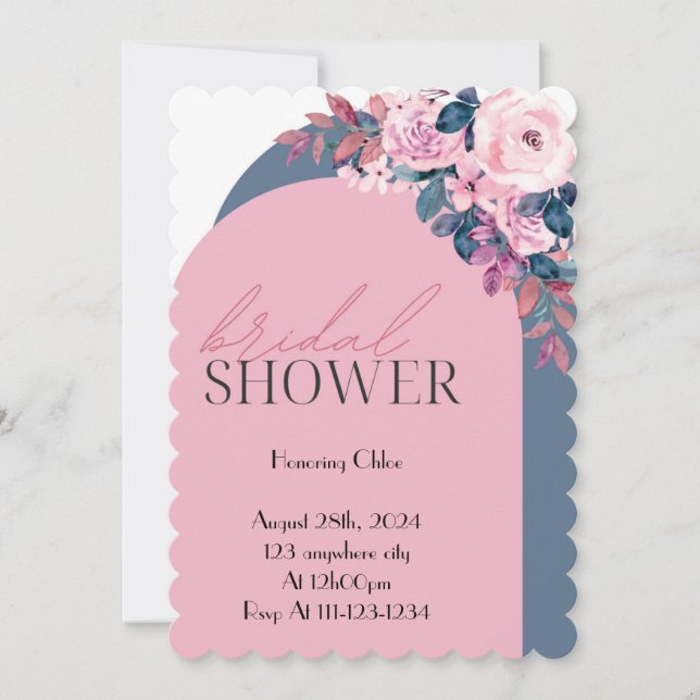 FLORAL PASTEL COLORS BRIDAL SHOWER INVITATION (Devant)