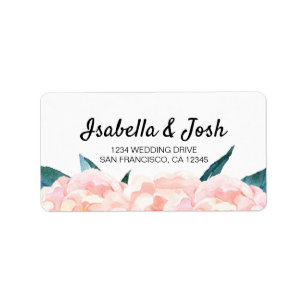 Floral Peach Peony retourner les étiquettes d'adre