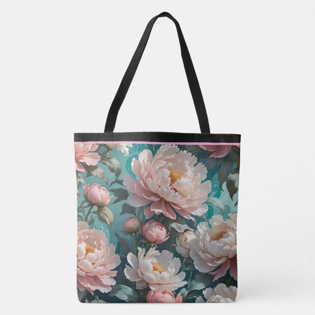 Floral Peonies Sac fourre-tout multi-impression (Devant)