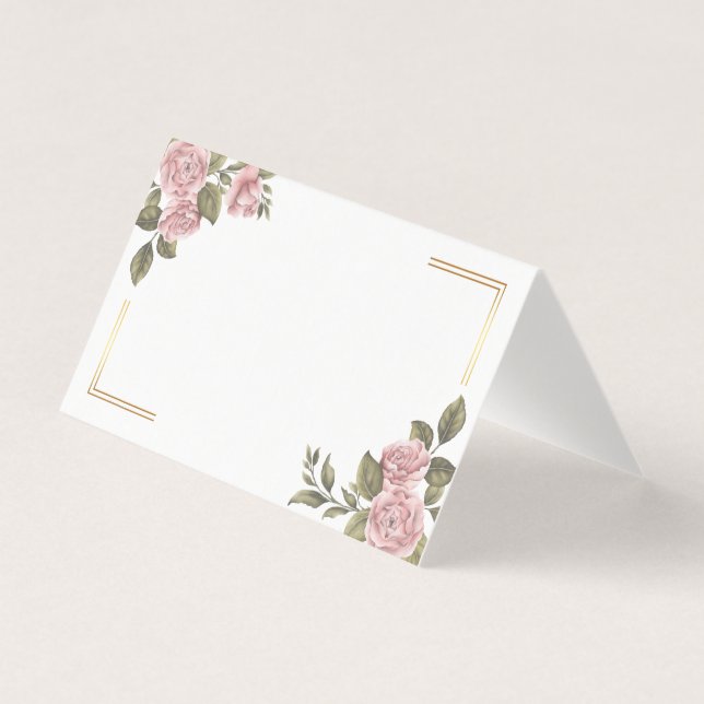 Floral Peony rose Fleur Mariage d'été Merci (Front)