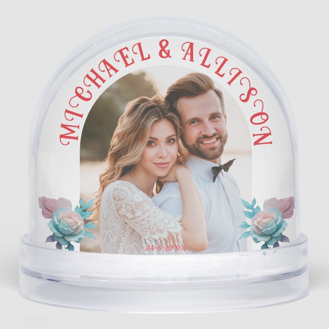 Floral Personalized 2 Photo Wedding Keepsake (Avant)