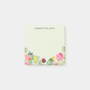 Floral Personnalisé À Faire Liste Post-It Notes