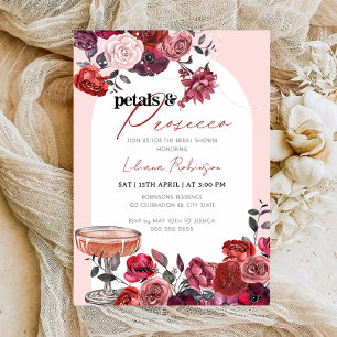 Floral Petals & Prosecco Invitation de la douche n