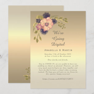 Floral Pink Gold Faire-part de mariage en ligne