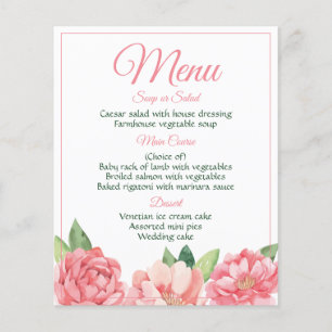 Floral Pink Menu Peonies Fleurs Peony Roses