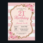 Floral Pink Peonies 21e anniversaire Invitation à<br><div class="desc">Floral Pink Peonies 21e anniversaire Invitation pour femmes. Parties scintillant d'or. Aquarelle Flore Flore Flore Chic. Les Grandes Têtes Roses et Blanches. 13e 15e 16e 18e 20e 21e 30e 40e 50e 60e 70e 80e 90e 100e, n'importe quel âge. Numérique imprimable. Pour plus de personnalisation, cliquez sur le bouton "Customiser" et...</div>