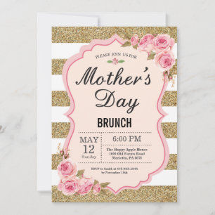 Floral Pink Peonies Mothers Day Brunch Invitation