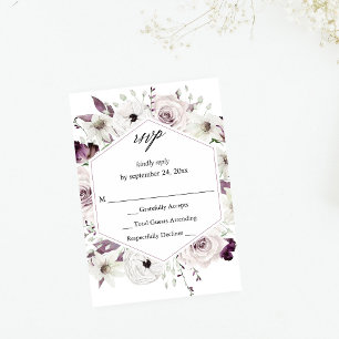 Floral pourpre et blanc no Repas RSVP VER