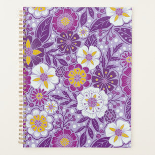 Floral pourpre, jaune et magenta