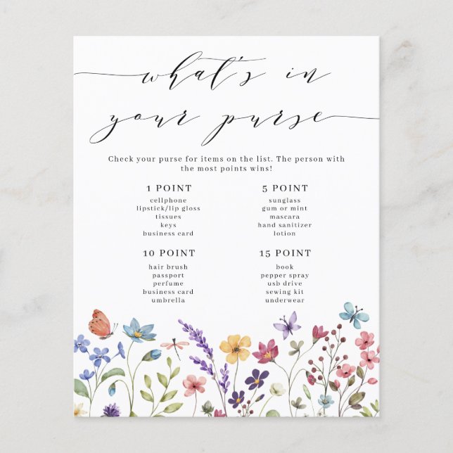 Floral Printemps Été Ce qui est dans votre jeu de  (Devant)