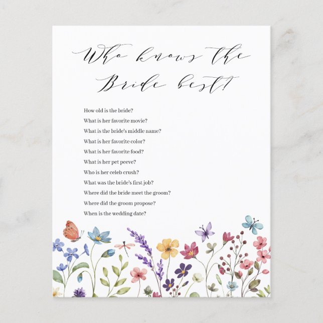 Floral Printemps été qui connaît la mariée meilleu (Devant)