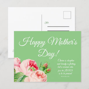 Floral Proverbs 31 Carte postale Fête des Mères