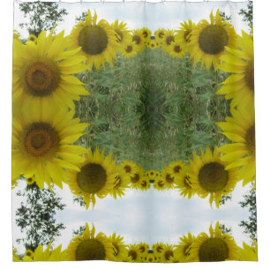 Floral Psychedeli Photo Douche Rideau