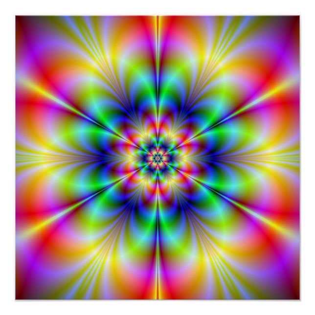 Floral Psychedelia Zazzle Poster parfait (Devant)