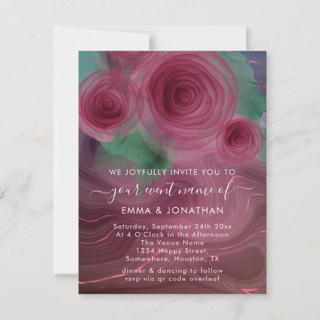 Floral QR Code Marsala Rose Bourgogne (Devant)