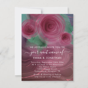 Floral QR Code Marsala Rose Bourgogne