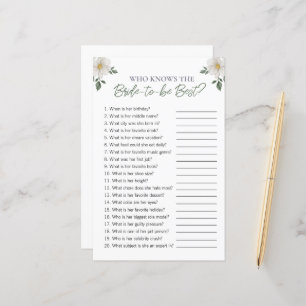 Floral "Qui connaît la mariée" jeu de Fête des mar