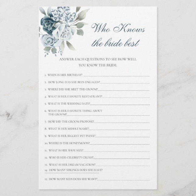 Floral Qui Connaît La Mariée Meilleur Jeu (Devant)