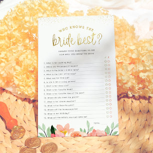 Floral Qui Connaît La Mariée Meilleur Jeu De Fête