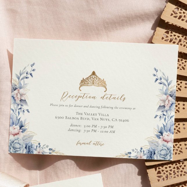 Floral Quinceañera or Tiara Carte de boîtier (Créateur téléchargé)