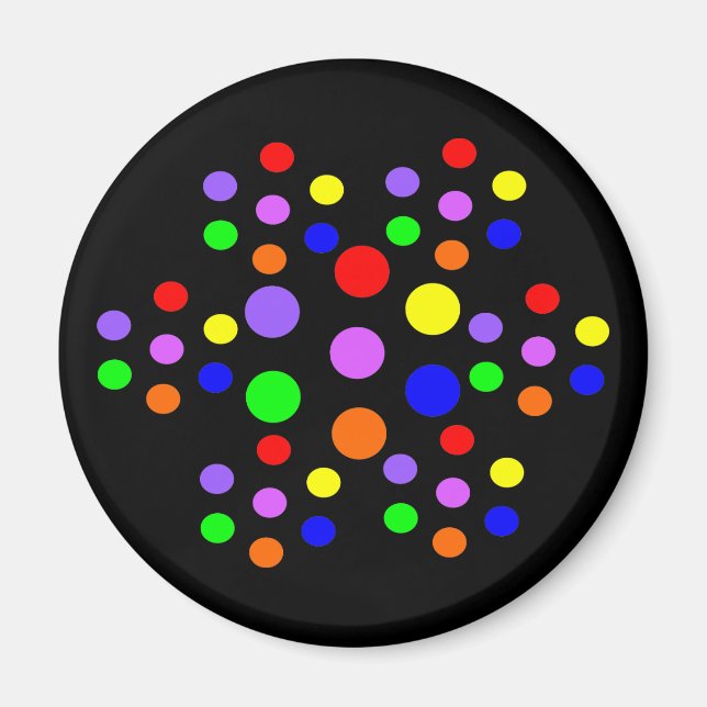 Floral Rainbow Spots Magnet (Devant)
