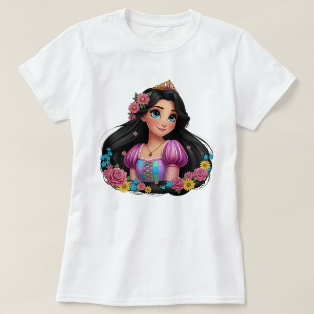 🖤🌸 Floral Raven Rapunzel Women’s T-Shirt (Design devant)