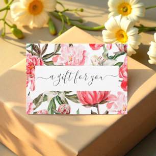 Floral Red Pink White Business Certificat cadeau