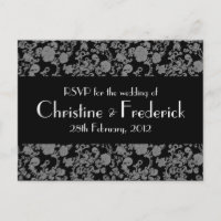 Floral Rococo Mariage, carte postale RSVP