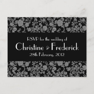 Floral Rococo Mariage, carte postale RSVP